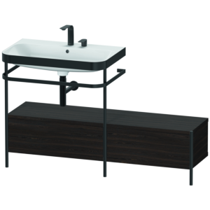 Duravit Happy D.2 Plus furniture washbasin combination HP4762E6969 140x49cm, with metal console, 2 tap holes, brushed walnut