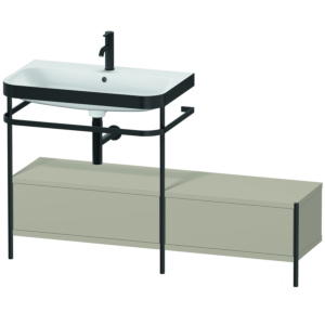 Duravit Happy D.2 Plus furniture washbasin combination HP4762O6060 140x49cm, with metal console, 1 tap hole, taupe satin matt