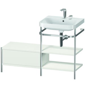 Combinaison de vanité Duravit Happy D.2 Plus HP4845E3939 120 x 49 cm, 2 trous pour robinetterie, nordic blanc , avec console en métal