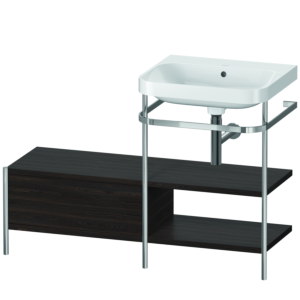 Duravit Happy D.2 Plus Möbelwaschtisch-Kombination HP4845N6969 120 x 49 cm, ohne Hahnloch, nussbaum gebürstet, mit Metallkonsole