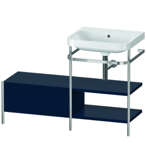 Duravit Happy D.2 Plus Möbelwaschtisch-Kombination HP4845N9898 120 x 49 cm, ohne Hahnloch, nachtblau seidenmatt, mit Metallkonsole