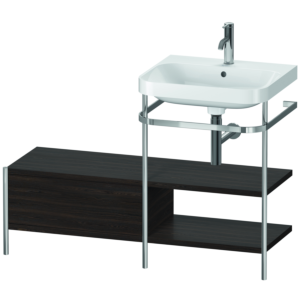Duravit Happy D.2 Plus furniture washbasin combination HP4845O6969 120 x 49 cm, 1 tap hole, brushed walnut, with metal console