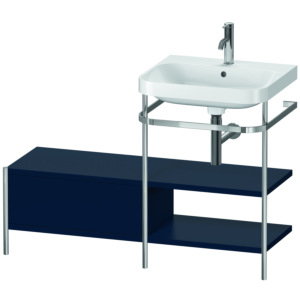 Duravit Happy D.2 Plus furniture washbasin combination HP4845O9898 120 x 49 cm, 1 tap hole, midnight blue satin finish, with metal console