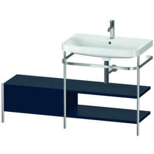 Duravit Happy D.2 Plus furniture washbasin combination HP4847O9898 140 x 49 cm, 1 tap hole, midnight blue satin finish, with metal console