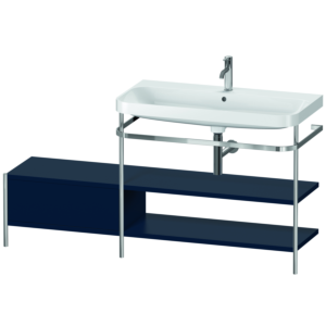 Duravit Happy D.2 Plus Möbelwaschtisch-Kombination HP4848O9898 160 x 49 cm, 1 Hahnloch, nachtblau seidenmatt, mit Metallkonsole