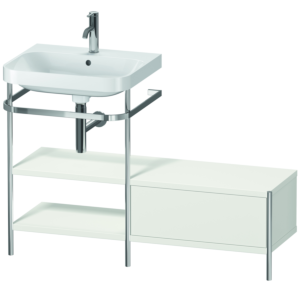 Combinaison lavabo pour meuble Duravit Happy D.2 Plus HP4850O3939 120 x 49 cm, 1 trou pour robinetterie, nordic blanc , avec console en métal