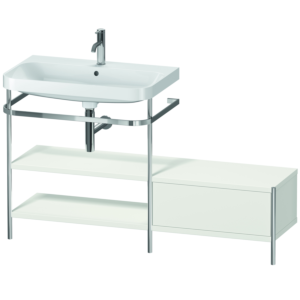 Combinaison lavabo pour meuble Duravit Happy D.2 Plus HP4852O3939 140 x 49 cm, 1 trou pour robinetterie, nordic blanc , avec console en métal