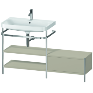 Combinaison lavabo Duravit Happy D.2 Plus HP4852O6060 140 x 49 cm, 1 trou pour robinetterie, finition taupe satiné, avec console en métal