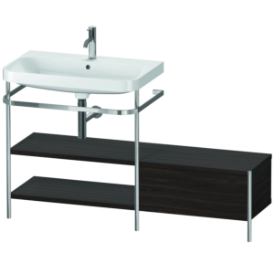 Duravit Happy D.2 Plus Möbelwaschtisch-Kombination HP4852O6969 140 x 49 cm, 1 Hahnloch, nussbaum gebürstet, mit Metallkonsole