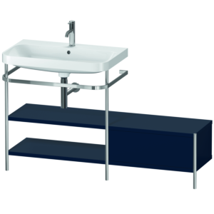 Duravit Happy D.2 Plus Möbelwaschtisch-Kombination HP4852O9898 140 x 49 cm, 1 Hahnloch, nachtblau seidenmatt, mit Metallkonsole
