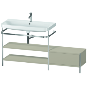 Duravit Happy D.2 Plus vanity combination HP4853O6060 160 x 49 cm, 1 tap hole, taupe satin finish, with metal console