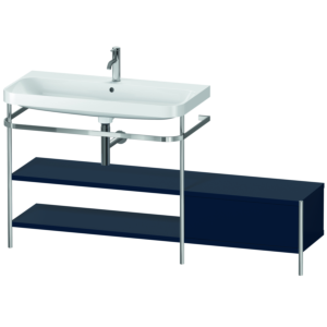 Duravit Happy D.2 Plus Möbelwaschtisch-Kombination HP4853O9898 160 x 49 cm, 1 Hahnloch, nachtblau seidenmatt, mit Metallkonsole