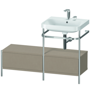 Combinaison lavabo pour meuble Duravit Happy D.2 Plus HP4855E7575 120x49cm, avec console en métal, 2 trous pour robinetterie, lin