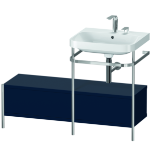 Combinaison lavabo pour meuble Duravit Happy D.2 Plus HP4855E9898 120x49cm, avec console en métal, 2 trous pour robinetterie, finition satinée bleu nuit