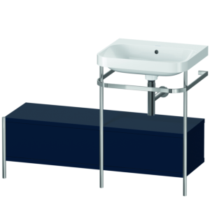 Duravit Happy D.2 Plus furniture washbasin combination HP4855N9898 120x49cm, with metal console, without tap hole, midnight blue satin finish