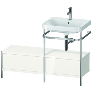 Duravit Happy D.2 Plus furniture washbasin combination HP4855O2222 120x49cm, with metal console, 1 tap hole, white high gloss