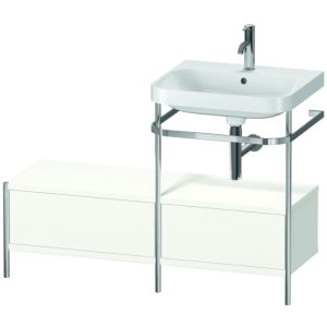 Combinaison lavabo pour meuble Duravit Happy D.2 Plus HP4855O3636 120x49cm, avec console en métal, 1 trou pour robinetterie, blanc