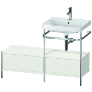 Duravit Happy D.2 Plus furniture washbasin combination HP4855O3939 120x49cm, with metal console, 1 tap hole, nordic white satin finish