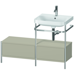 Duravit Happy D.2 Plus furniture washbasin combination HP4855O6060 120x49cm, with metal console, 1 tap hole, taupe satin matt