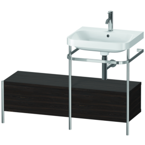 Duravit Happy D.2 Plus furniture washbasin combination HP4855O6969 120x49cm, with metal console, 1 tap hole, brushed walnut