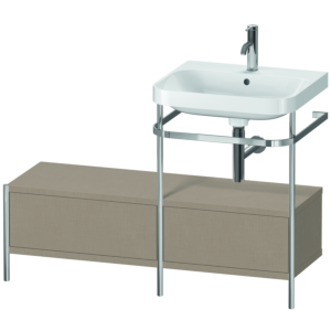 Duravit Happy D.2 Plus furniture washbasin combination HP4855O7575 120x49cm, with metal console, 1 tap hole, linen