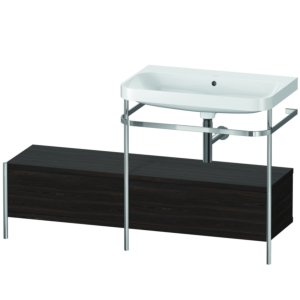 Duravit Happy D.2 Plus vanity washbasin combination HP4857N6969 140x49cm, with metal console, without tap hole, brushed walnut
