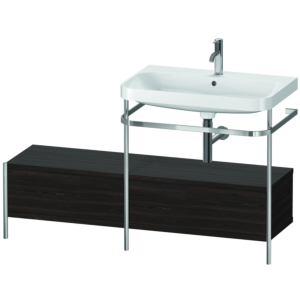 Combinaison lavabo pour meuble Duravit Happy D.2 Plus HP4857O6969 140x49cm, avec console en métal, 1 trou pour robinetterie, noyer brossé