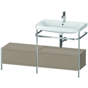 Duravit Happy D.2 Plus Möbelwaschtisch-Kombination HP4857O7575 140x49cm, mit Metallkonsole, 1 Hahnloch, leinen