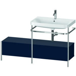 Duravit Happy D.2 Plus Möbelwaschtisch-Kombination HP4857O9898 140x49cm, mit Metallkonsole, 1 Hahnloch, nachtblau seidenmatt