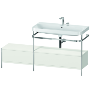Duravit Happy D.2 Plus furniture washbasin combination HP4858E3939 160x49cm, with metal console, 2 tap holes, nordic white satin matt
