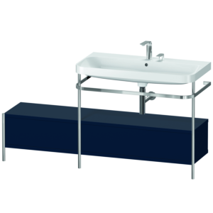 Combinaison lavabo pour meuble Duravit Happy D.2 Plus HP4858E9898 160x49cm, avec console en métal, 2 trous pour robinetterie, finition satinée bleu nuit