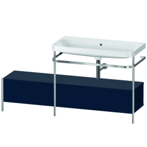 Duravit Happy D.2 Plus Möbelwaschtisch-Kombination HP4858N9898 160x49cm, mit Metallkonsole, ohne Hahnloch, nachtblau seidenmatt