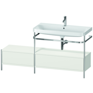 Duravit Happy D.2 Plus Möbelwaschtisch-Kombination HP4858O3939 160x49cm, mit Metallkonsole, 1 Hahnloch, nordic weiß seidenmatt