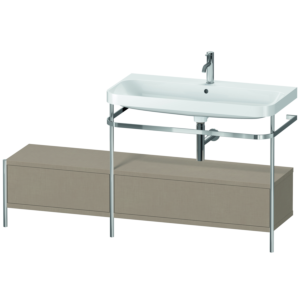 Duravit Happy D.2 Plus Möbelwaschtisch-Kombination HP4858O7575 160x49cm, mit Metallkonsole, 1 Hahnloch, leinen
