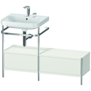 Combinaison lavabo pour meuble Duravit Happy D.2 Plus HP4860E3939 120x49cm, avec console en métal, 2 trous pour robinetterie, nordic blanc