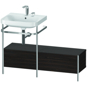 Duravit Happy D.2 Plus furniture washbasin combination HP4860E6969 120x49cm, with metal console, 2 tap holes, brushed walnut