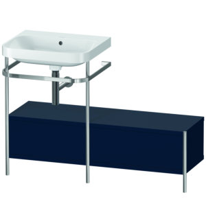 Duravit Happy D.2 Plus Möbelwaschtisch-Kombination HP4860N9898 120x49cm, mit Metallkonsole, ohne Hahnloch, nachtblau seidenmatt