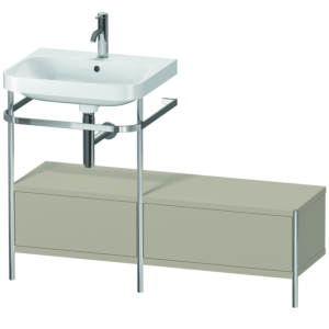 Duravit Happy D.2 Plus Möbelwaschtisch-Kombination HP4860O6060 120x49cm, mit Metallkonsole, 1 Hahnloch, taupe seidenmatt