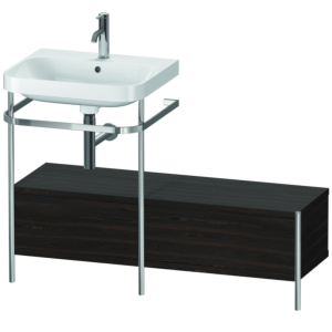 Combinaison lavabo pour meuble Duravit Happy D.2 Plus HP4860O6969 120x49cm, avec console en métal, 1 trou pour robinetterie, noyer brossé