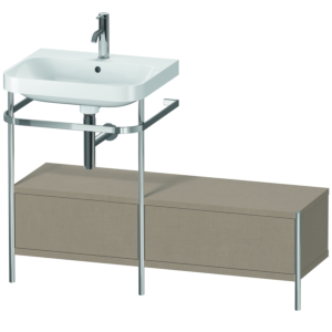 Combinaison lavabo pour meuble Duravit Happy D.2 Plus HP4860O7575 120x49cm, avec console en métal, 1 trou pour robinet, lin