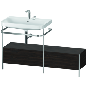 Duravit Happy D.2 Plus Möbelwaschtisch-Kombination HP4862E6969 140x49cm, mit Metallkonsole, 2 Hahnlöcher, nussbaum gebürstet