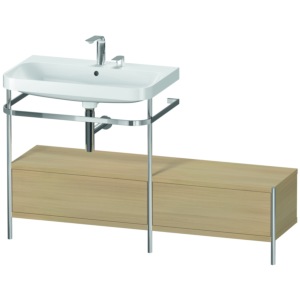 Duravit Happy D.2 Plus combinaison lavabo pour meuble HP4862E7171 140x49cm, avec console en métal, 2 trous pour robinetterie, chêne méditerranéen