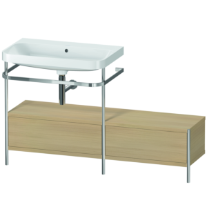 Duravit Happy D.2 Plus combinaison lavabo pour meuble HP4862N7171 140x49cm, avec console en métal, sans trou pour robinetterie, chêne méditerranéen