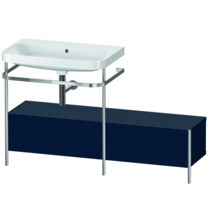 Duravit Happy D.2 Plus Möbelwaschtisch-Kombination HP4862N9898 140x49cm, mit Metallkonsole, ohne Hahnloch, nachtblau seidenmatt