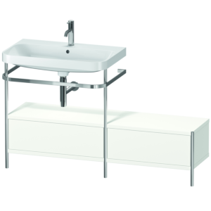 Duravit Happy D.2 Plus Möbelwaschtisch-Kombination HP4862O3636 140x49cm, mit Metallkonsole, 1 Hahnloch, weiß seidenmatt