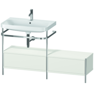 Duravit Happy D.2 Plus Möbelwaschtisch-Kombination HP4862O3939 140x49cm, mit Metallkonsole, 1 Hahnloch, nordic weiß seidenmatt