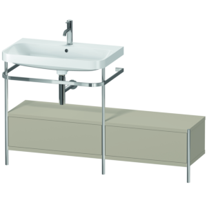 Duravit Happy D.2 Plus Möbelwaschtisch-Kombination HP4862O6060 140x49cm, mit Metallkonsole, 1 Hahnloch, taupe seidenmatt