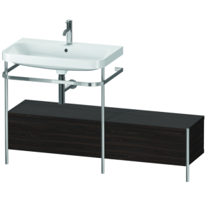 Duravit Happy D.2 Plus Möbelwaschtisch-Kombination HP4862O6969 140x49cm, mit Metallkonsole, 1 Hahnloch, nussbaum gebürstet