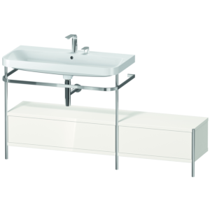 Duravit Happy D.2 Plus furniture washbasin combination HP4863E2222 160x49cm, with metal console, 2 tap holes, white high gloss