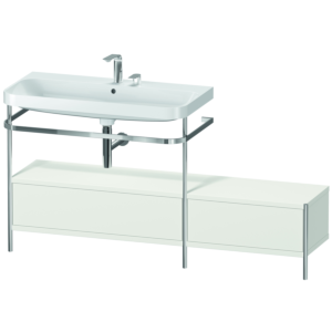 Duravit Happy D.2 Plus Möbelwaschtisch-Kombination HP4863E3939 160x49cm, mit Metallkonsole, 2 Hahnlöcher, nordic weiß seidenmatt